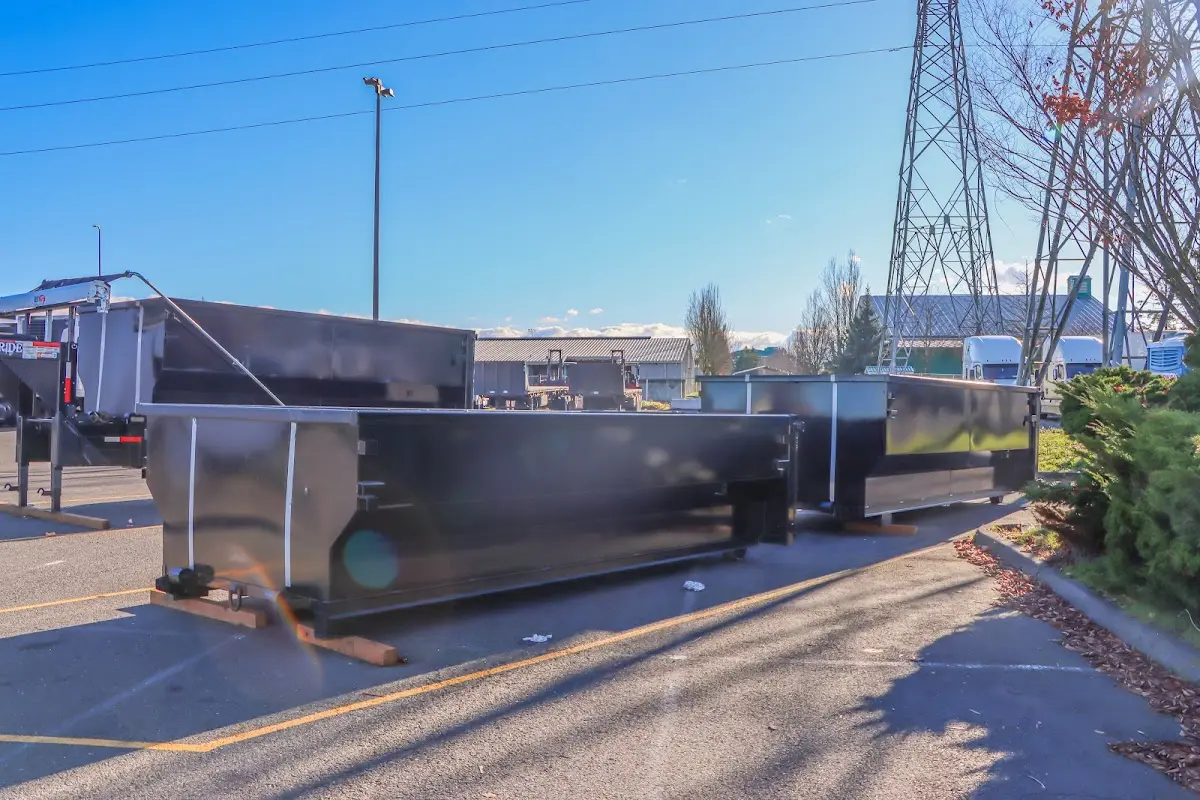 Roll-off dumpster ready for waste disposal at job site for 2 Yard Dumpster Rental in Sauk Village